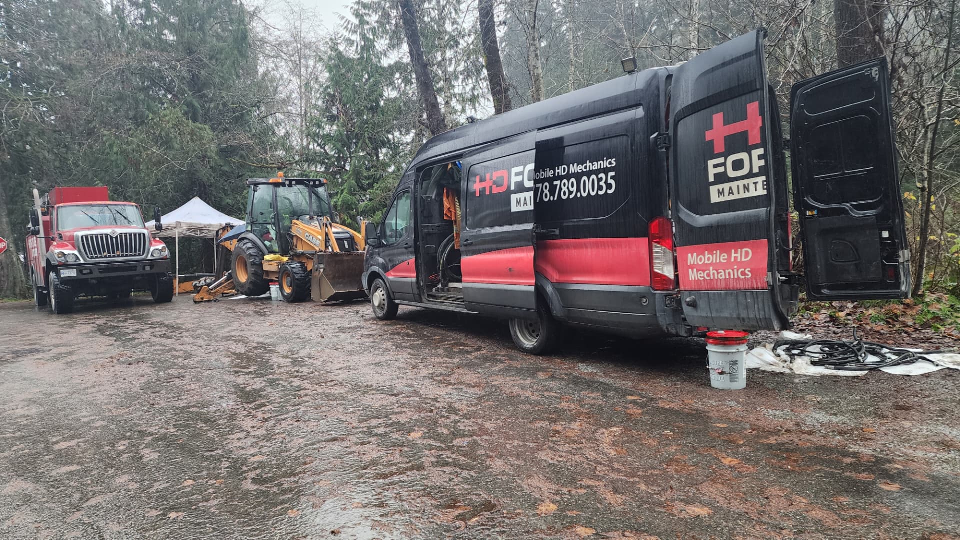 Case backhoe hydraulic hose repair